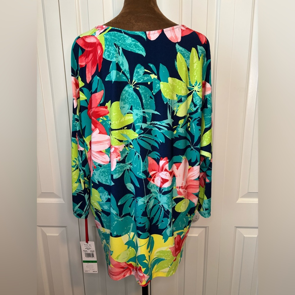 Ruby Rd. Floral Open Sleeve Colorful Top NWT - Picture 5 of 10